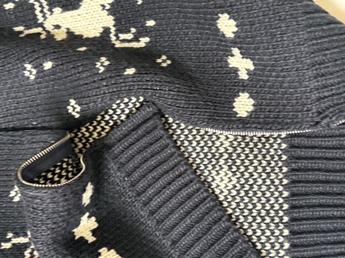 노르딕 사슴 후드집업 니트 연말 겨울 여행룩 새상품 상품이미지7