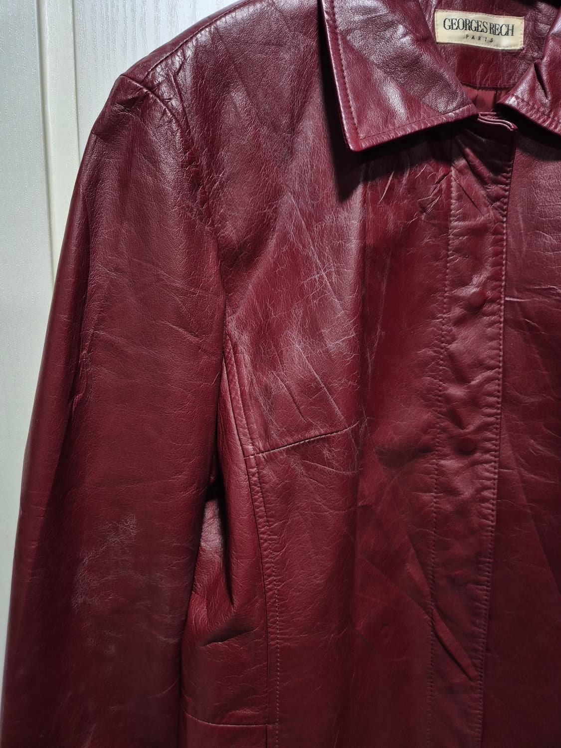 GEORGES RECH 소가죽 빈티지자켓 버건디 상품이미지3