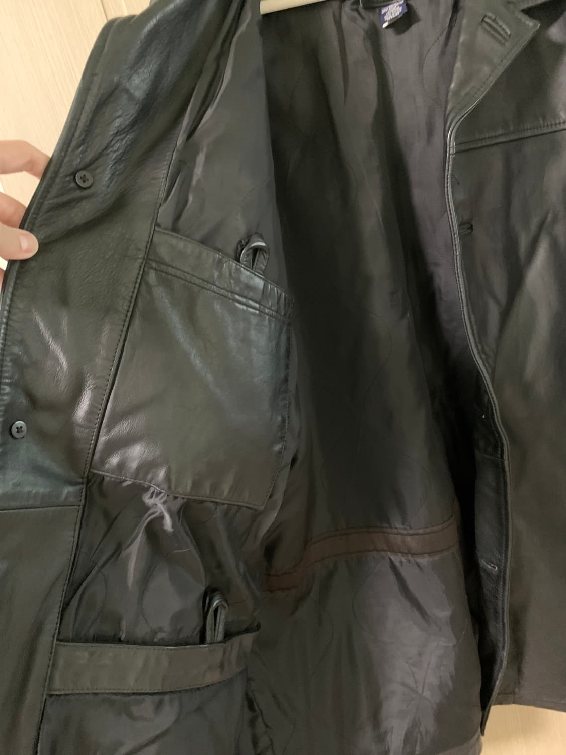 올드 갭 레더 가죽 카 코트 L 2000s 안주머니 4개 모델 상품이미지4