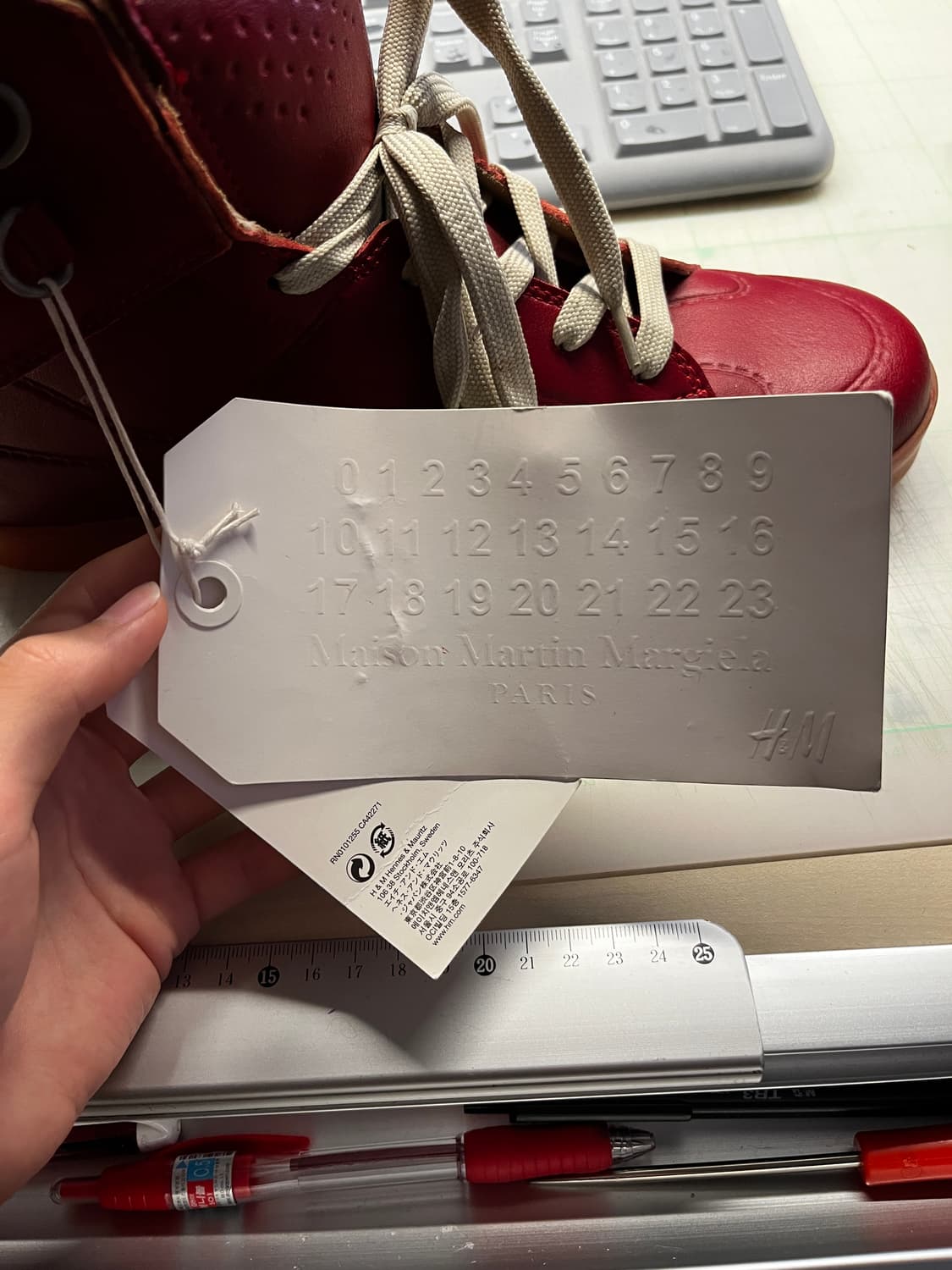 마르지엘라 h&m 하이탑 레드 280 상품이미지4