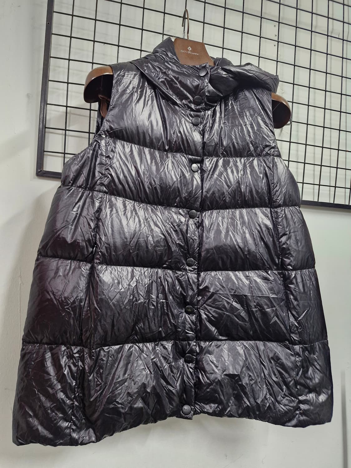 95-100L/66-77 ADD 유광 후드 다운 조끼 패딩. 상품이미지2