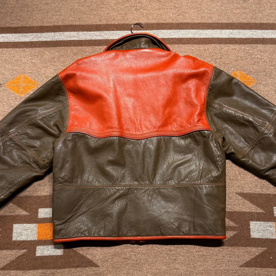 90s 이태리 파이어맨 카우레더 숏 자켓 L 소가죽 상품이미지9