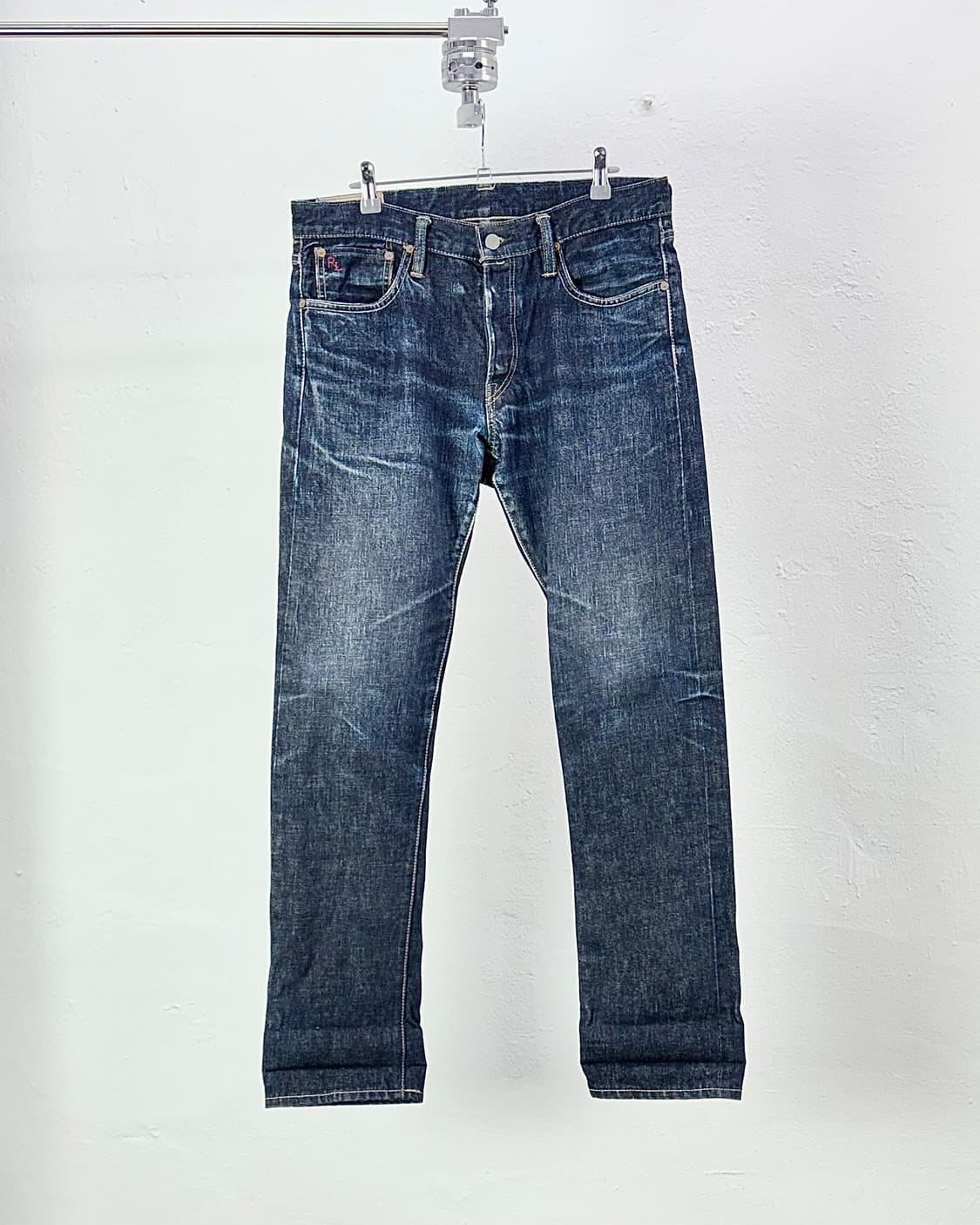 폴로 랄프로렌 버릭 진청 슬림 스트레이트 워싱 데님 팬츠 상품이미지1