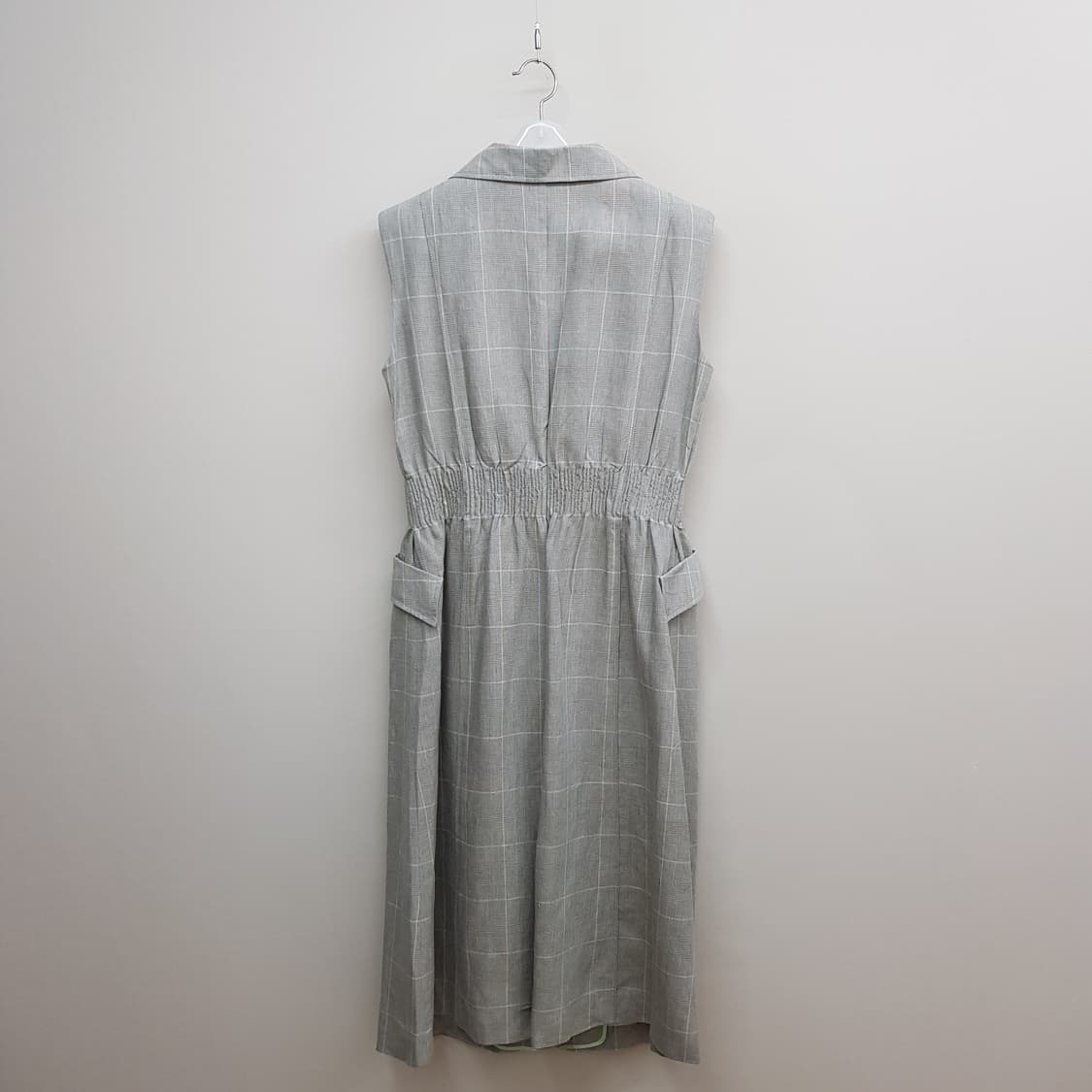 한섬 TIME 타임  체크 슬리브리스 린넨 원피스 F사이즈 상품이미지6