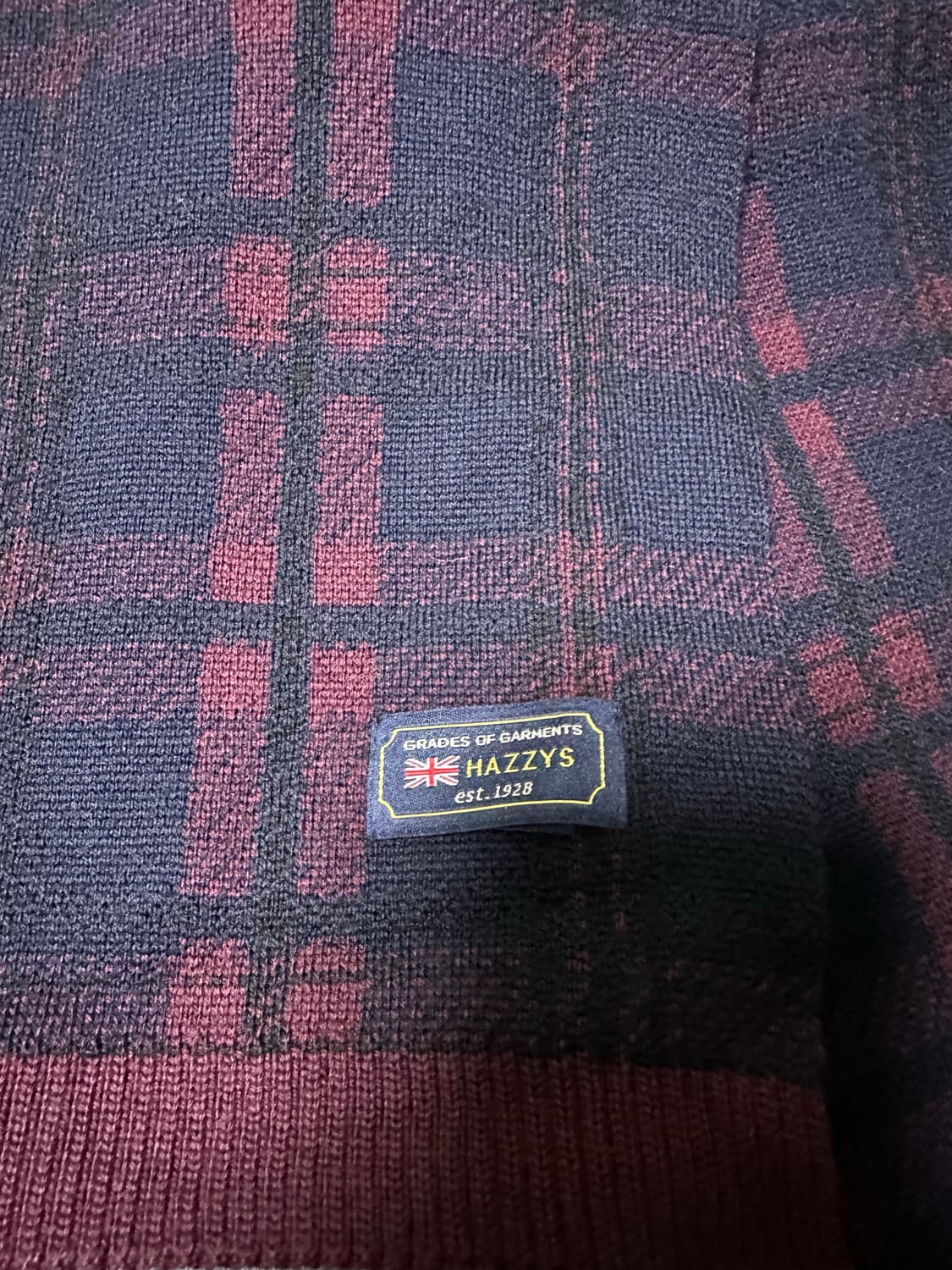 헤지스 체크 머플러 네이비 버건디 상품이미지3