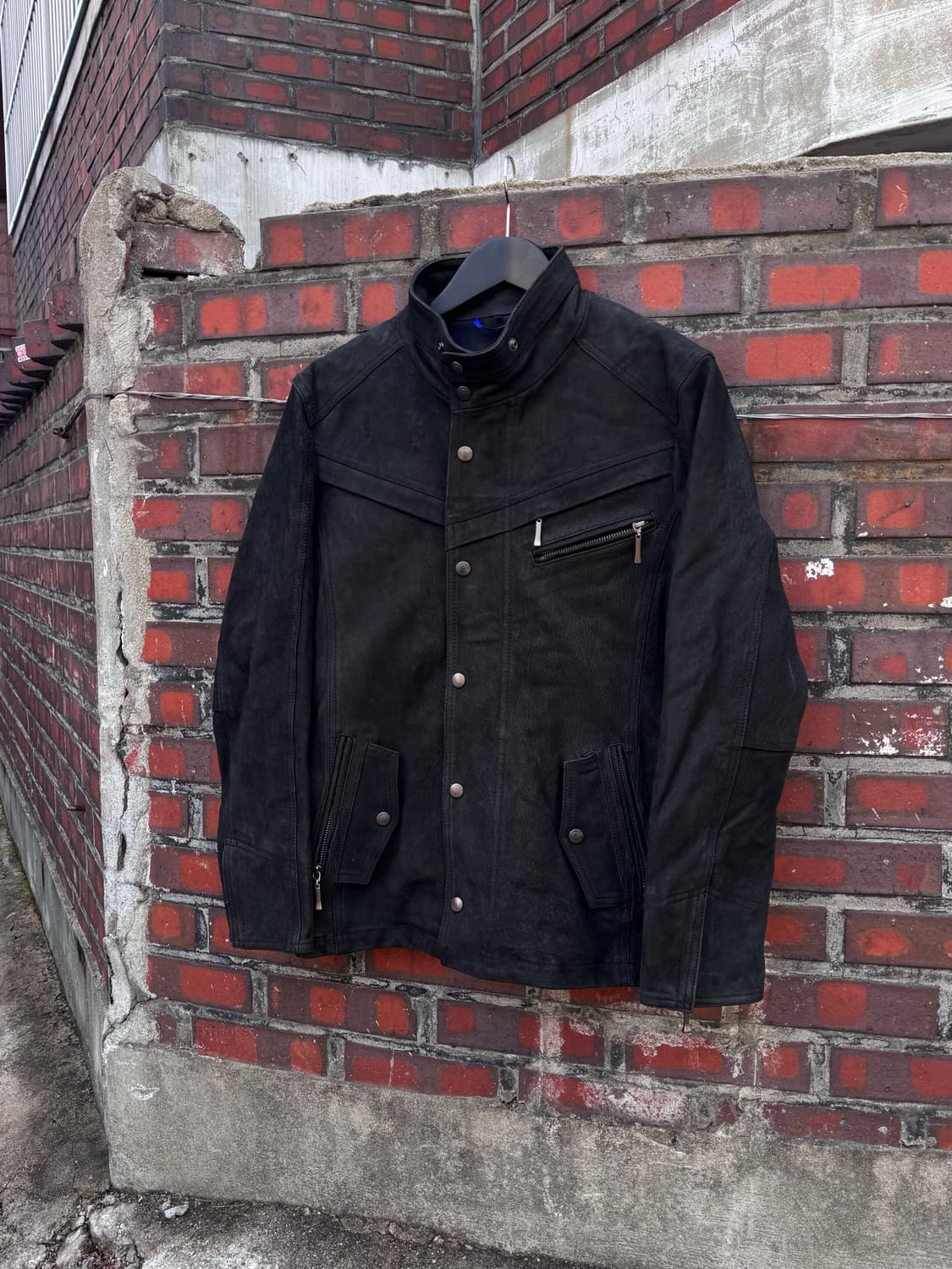 Michel Klein 스웨이드 가죽 라이더자켓 상품이미지1