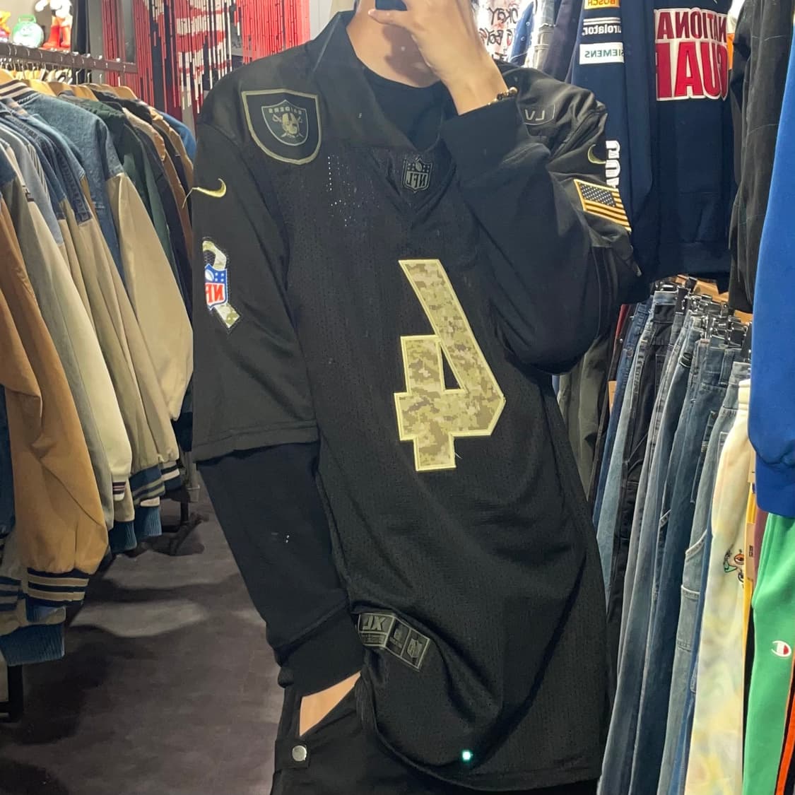 [IM] NFL X NIKE 블랙 No.CARR 반팔져지 상품이미지3