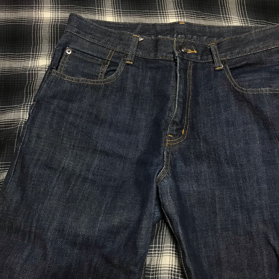 재팬 90-00s 유니클로 재팬라인 생지 리지드 크롭 데님 상품이미지2