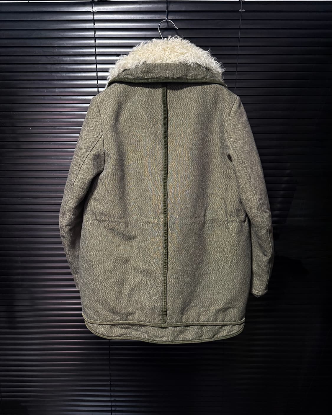 듀엘 하이넥 필드 야상 필드 자켓 코트 카키 지퍼 양털 가죽 스웨이드  상품이미지4
