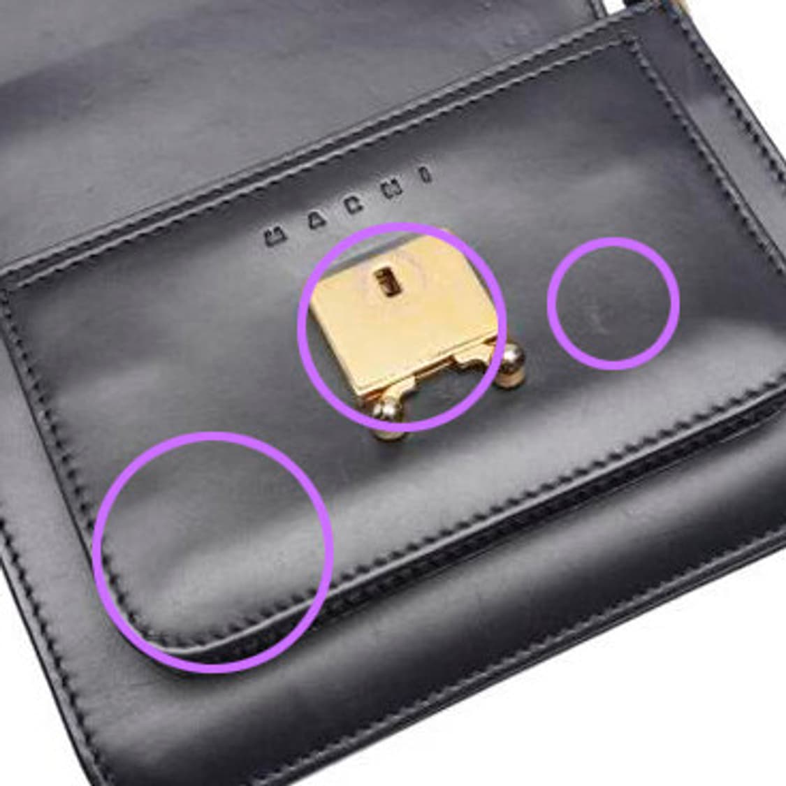 (중고) 마르니 블랙 카프스킨 트렁크 미니 숄더백 상품이미지6