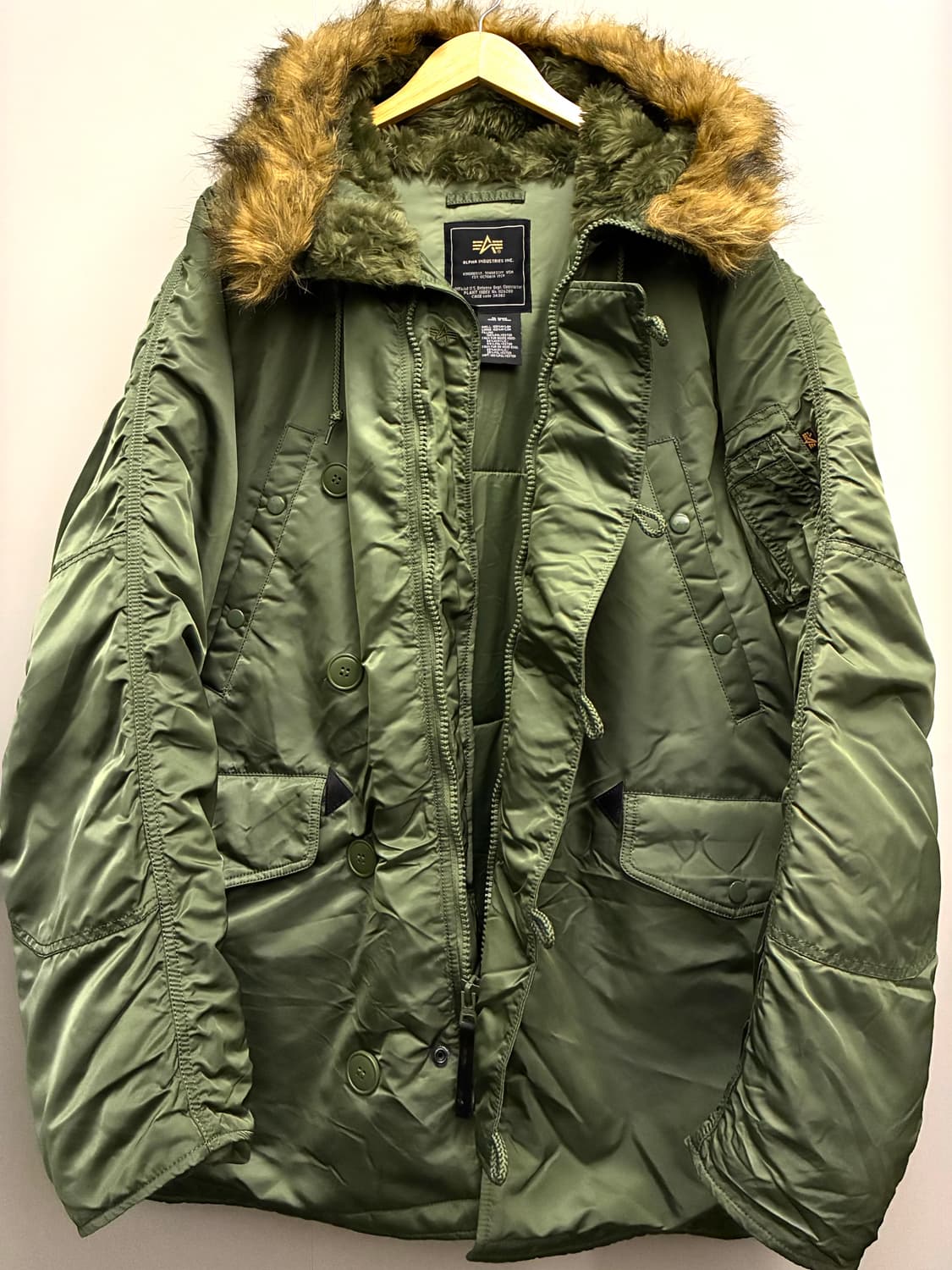 (XL)ALPHA 알파인더스트리 N3B 밀리터리 콜드파카 세이지그린 상품이미지8