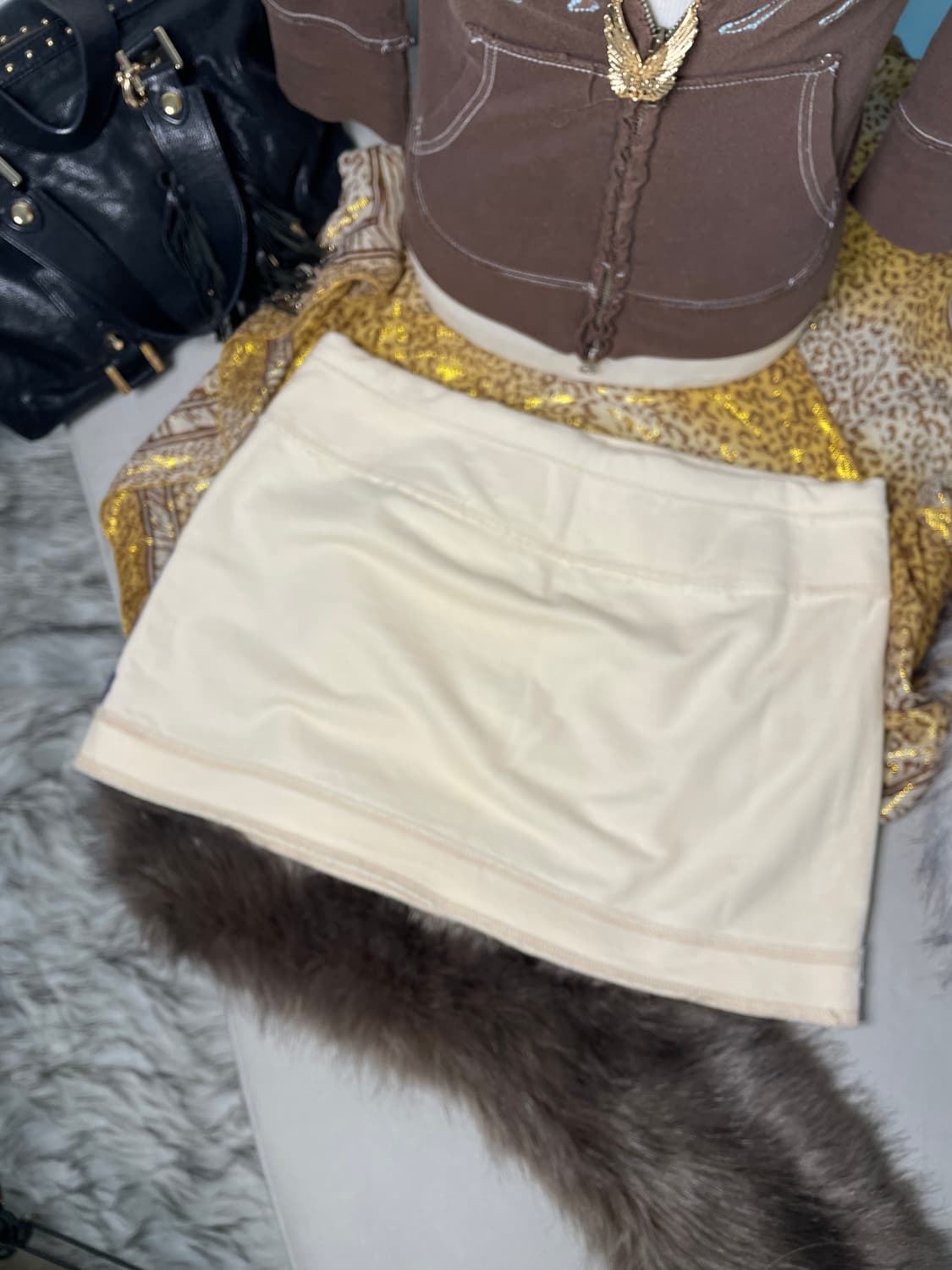 빈티지 후아유 스웻 미니스커트 상품이미지4