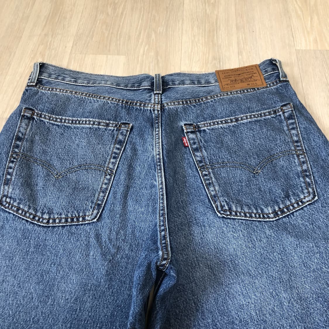 (36) 리바이스 Levi's 478 워시드 블루 배기 쇼츠 반바지 상품이미지3