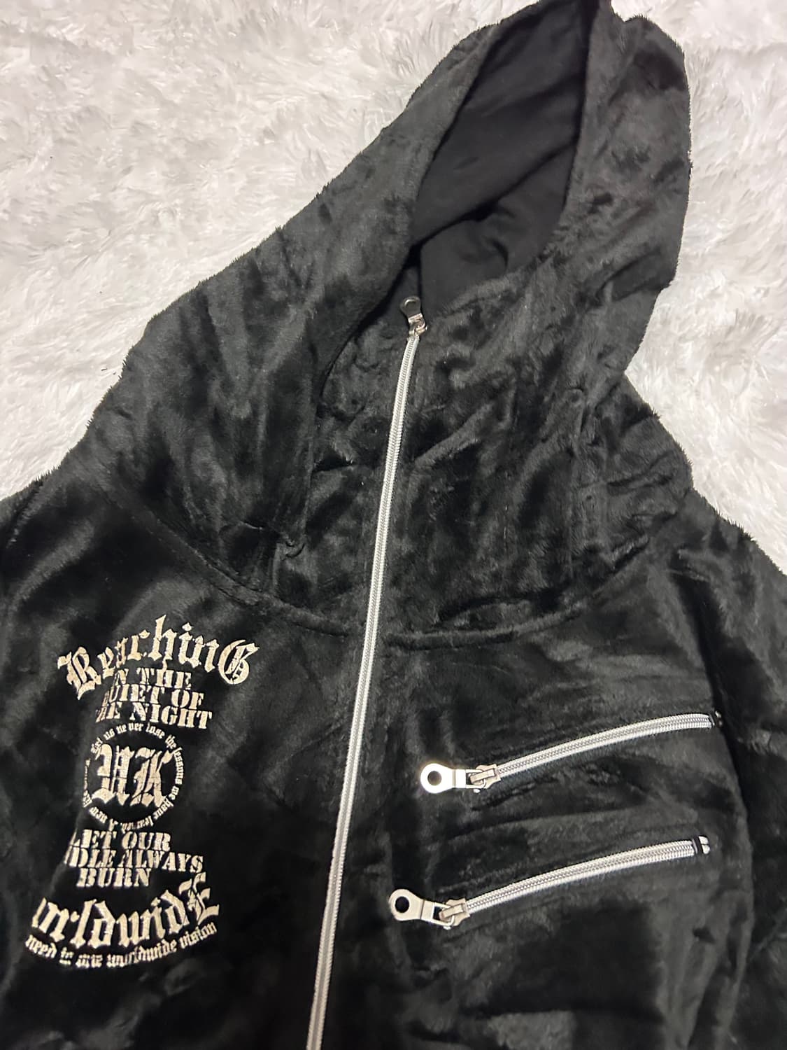 punk y2k two zipper hood zip-up 상품이미지3