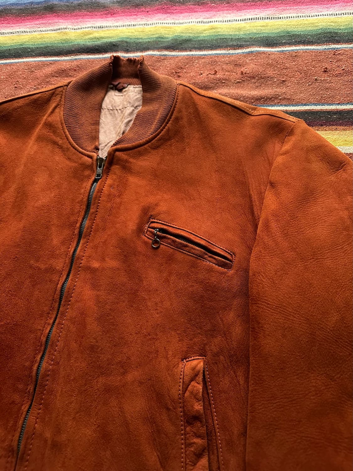 50s USA 빈티지 디어스킨 봄버 스웨이드 레더 자켓 상품이미지3