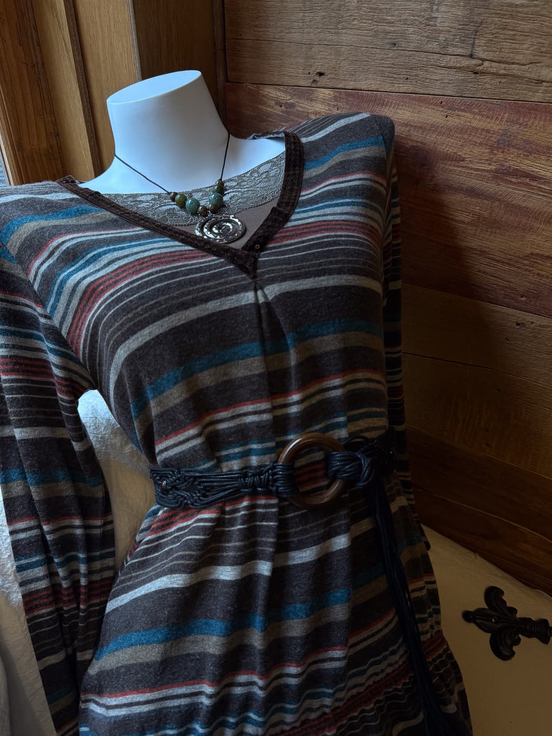 Striped Beaded Long T-Shirt 0052 상품이미지3