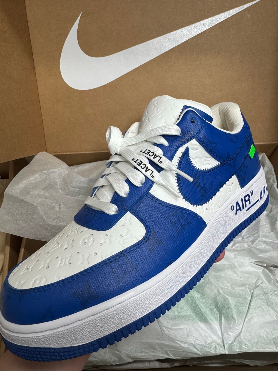 [US10.5] 루이비통 x 나이키 에어포스 팀 로얄 블루 상품이미지1