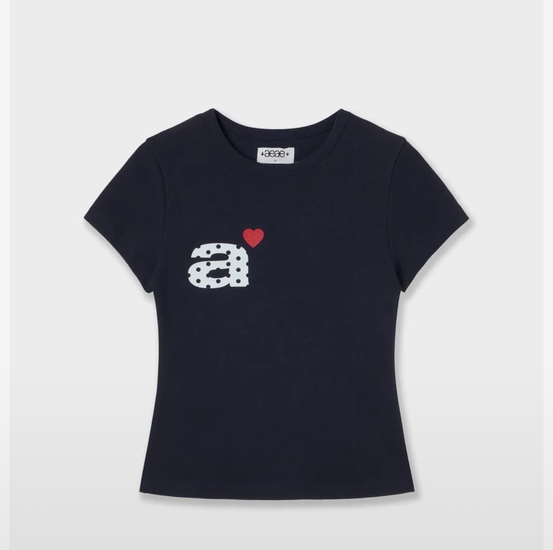 Aeae DOT SMALL LETTER TEE [NAVY] 상품이미지1