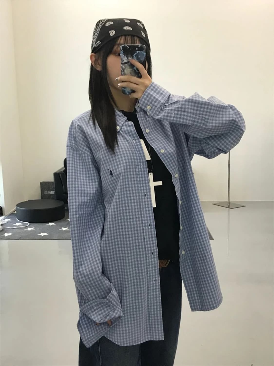 폴로 랄프로렌 스트라이프 블루 셔츠 상품이미지2