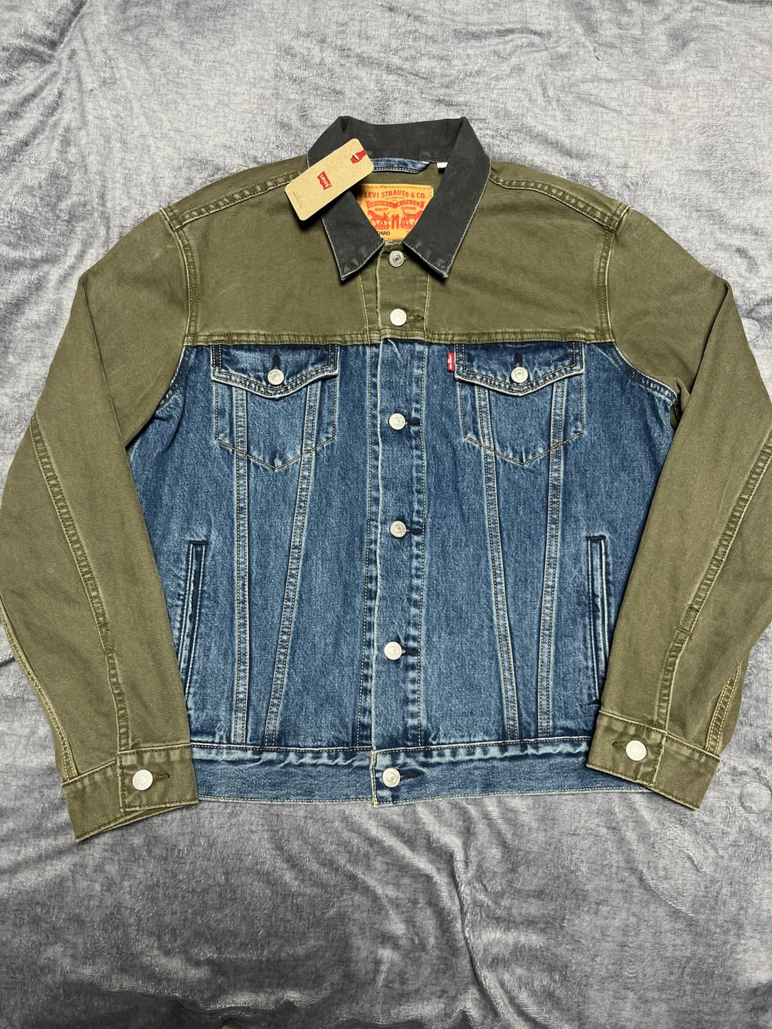 [M] 리바이스 컬러 블록 도킹 데님 트러커 자켓 새상품 상품이미지4