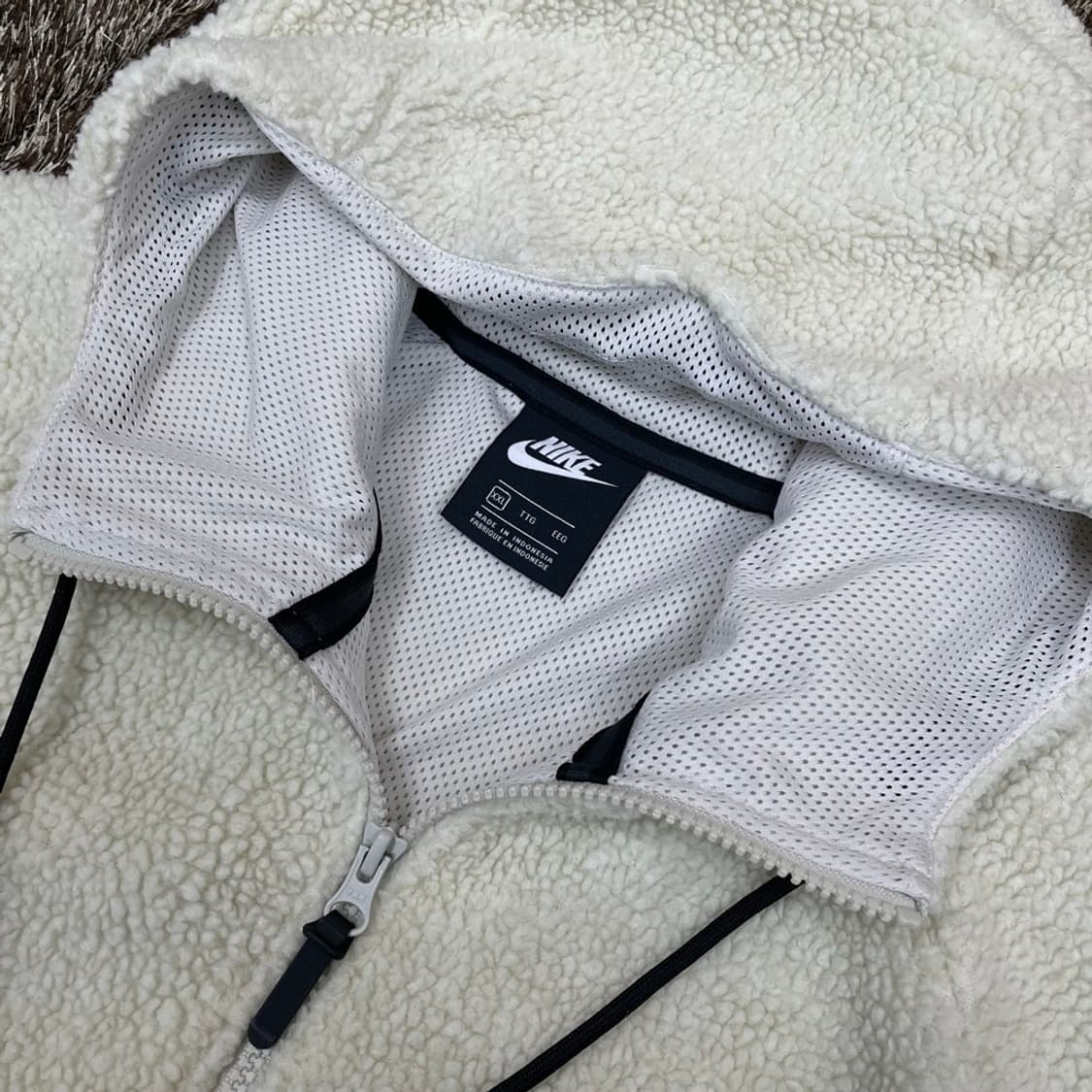 나이키 NIKE 아이보리 보아 플리스 후드 집업 XXL 상품이미지3