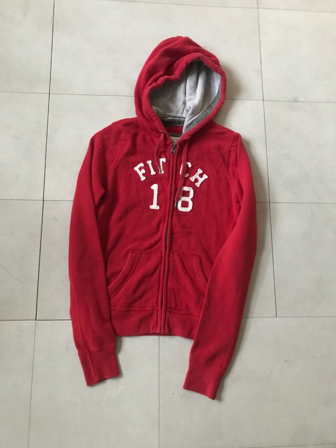 아베크롬비 레드 딱붙핏 후드집업 상품이미지8