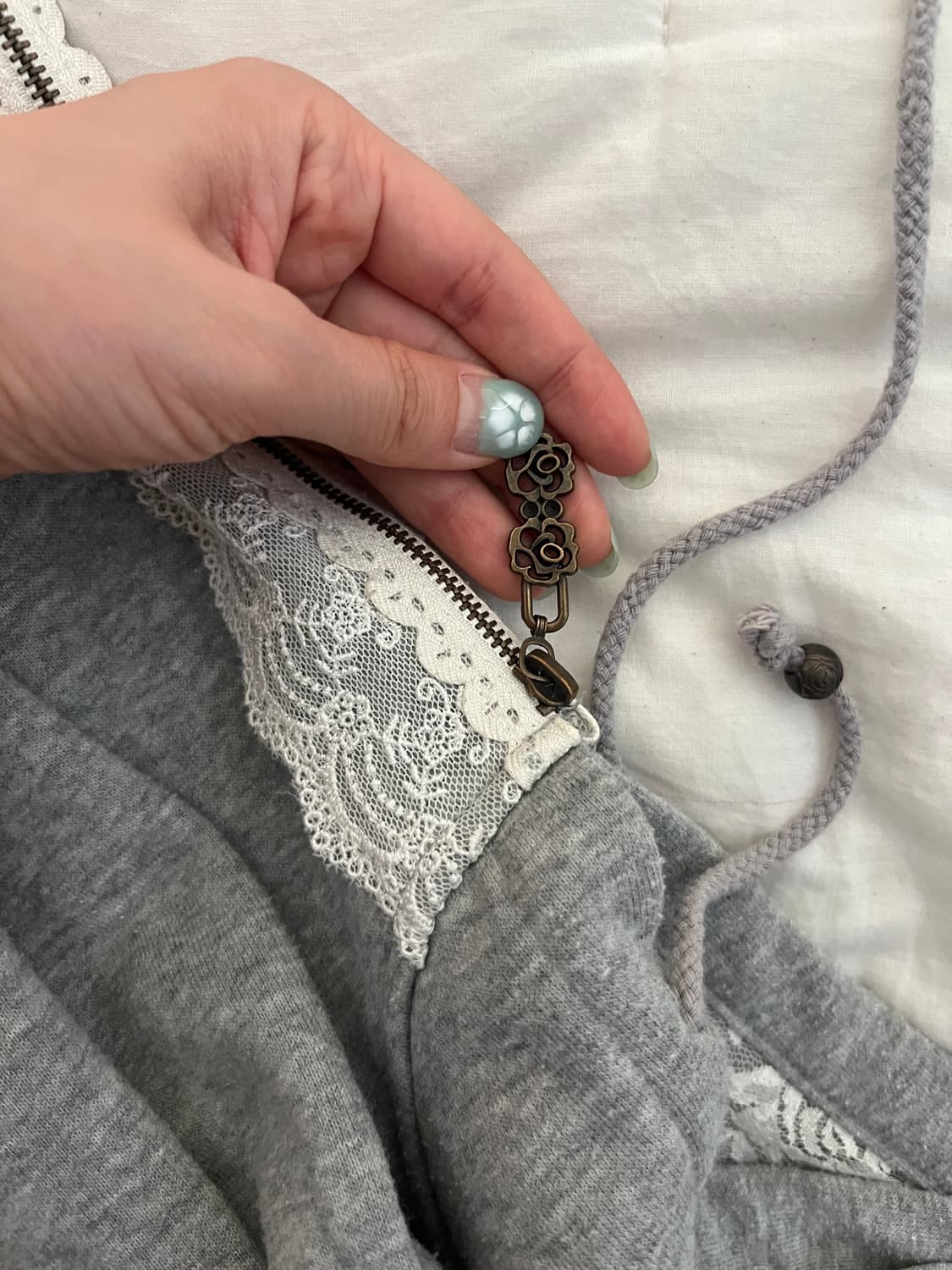 vintage lace hood zip-up 상품이미지8