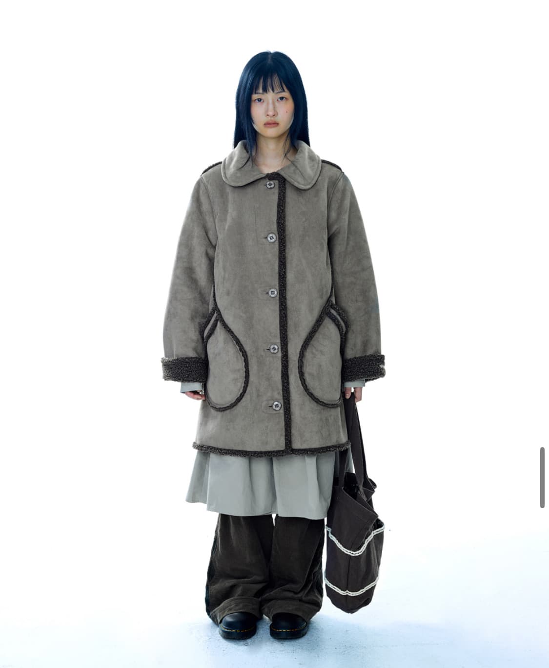 coyseio round collar suade jacket brown 상품이미지1