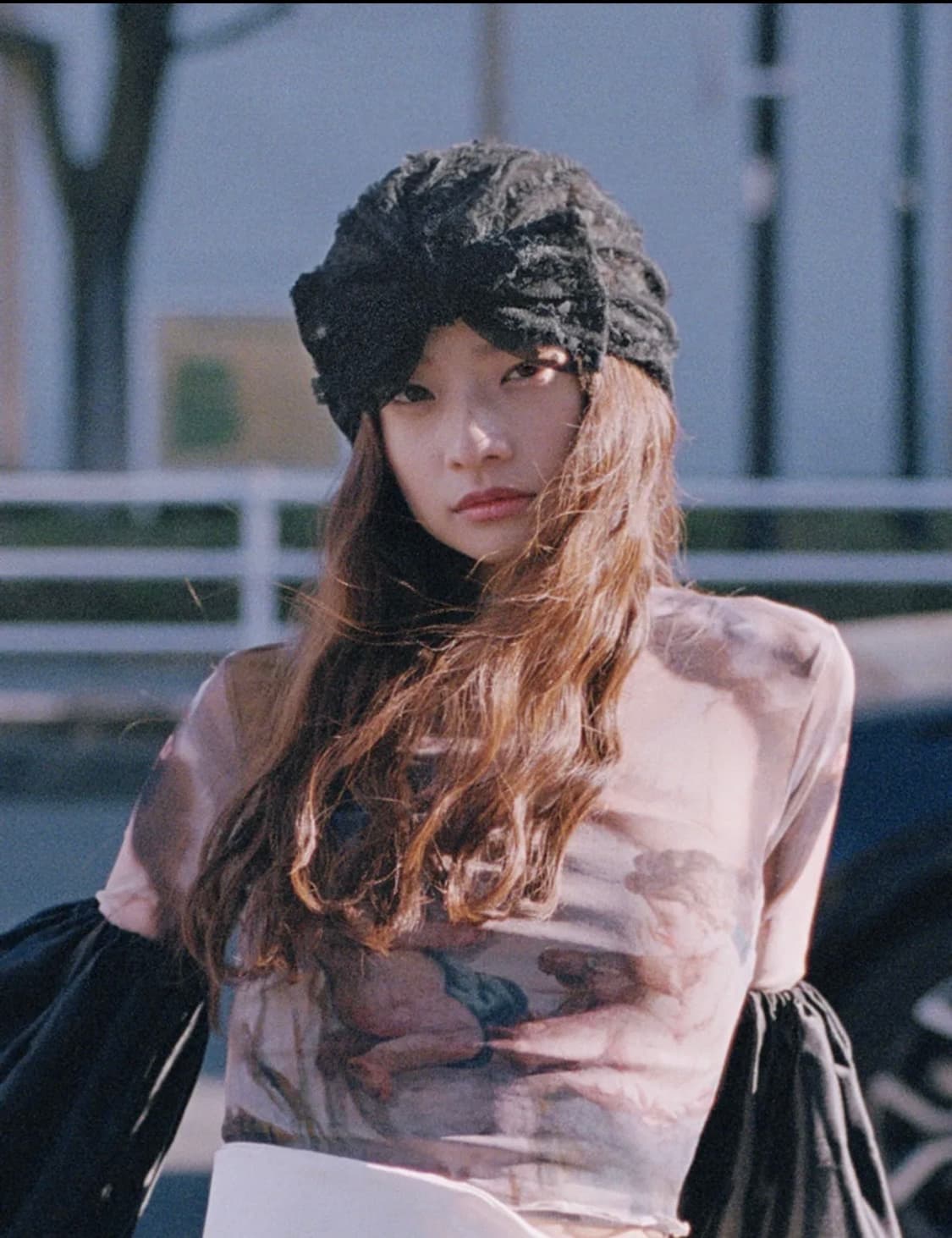 FLORAL LACE TURBAN IN BLACK 상품이미지2