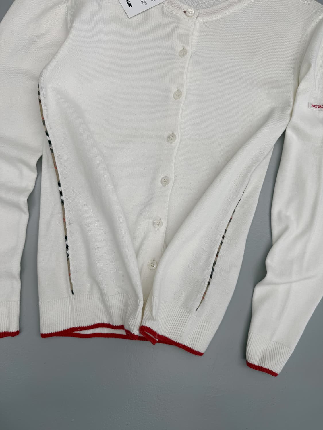 버버리 화이트 U넥 가디건  상품이미지2