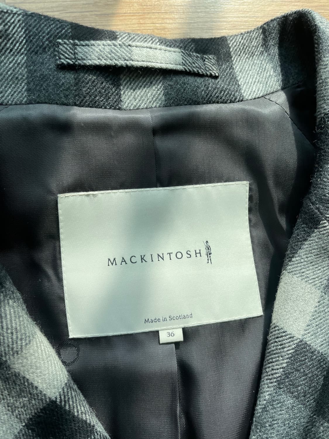 MACKINTOSH 매킨토시 체크 코트 블랙 그레이 차콜 폴로 버버리 상품이미지3