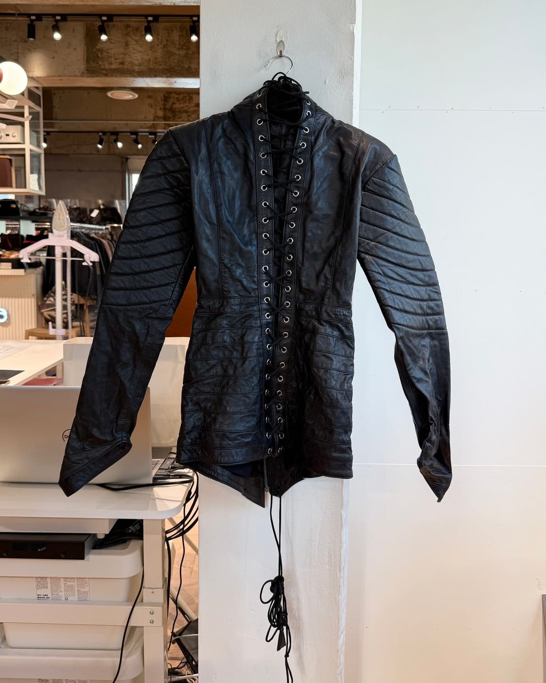 vtg 블랙 레더 컷아웃 자켓  상품이미지7