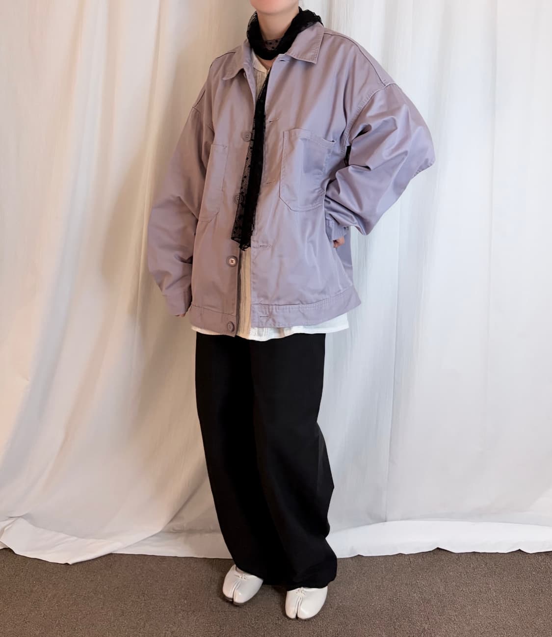 Oversized Trucker Jacket - Light Purple 상품이미지3