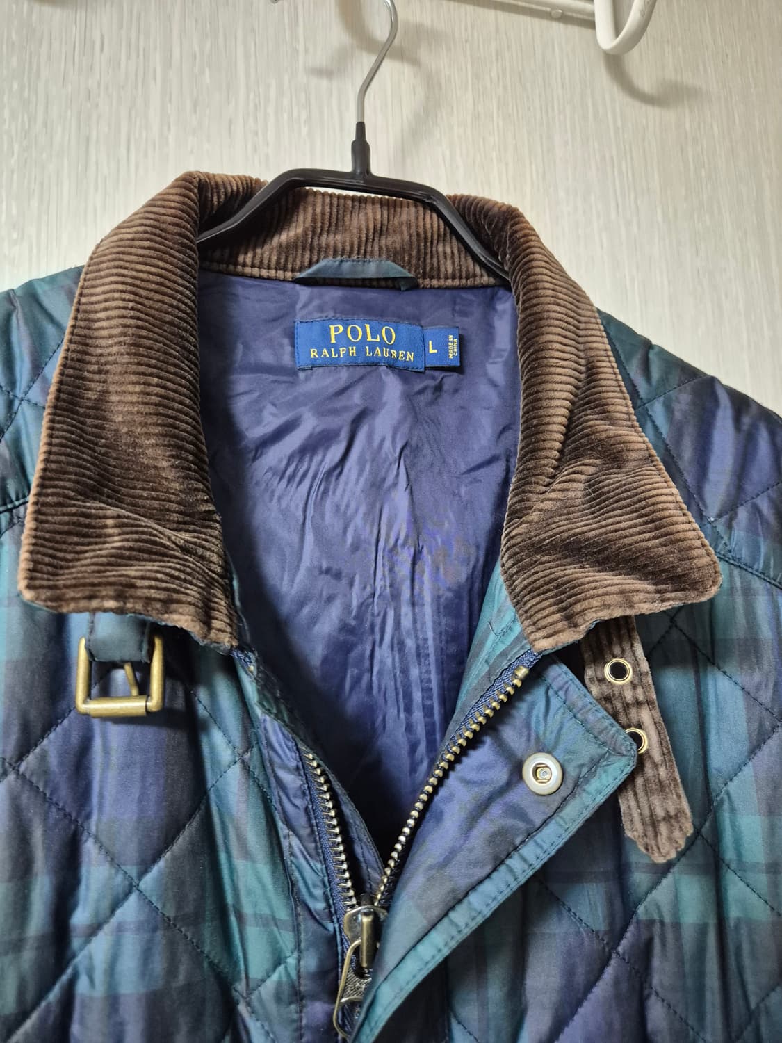 폴로 랄프로렌  블랙와치 타단 체크 패딩 조끼 라지 남성 상품이미지4