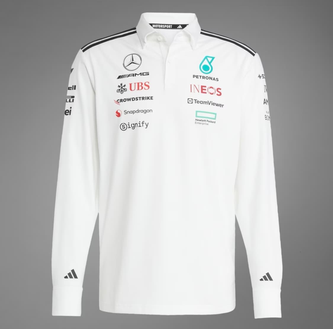 🚨새상품 아디다스 메르세데스 AMG 페트로나스 F1 긴팔 폴로 셔츠 L 상품이미지1