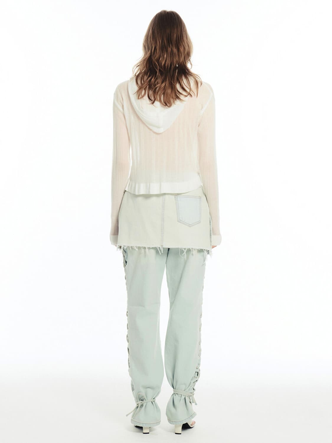 세릭 CERRIC SHEER LOGO HOOD KNIT / WHITE 상품이미지3