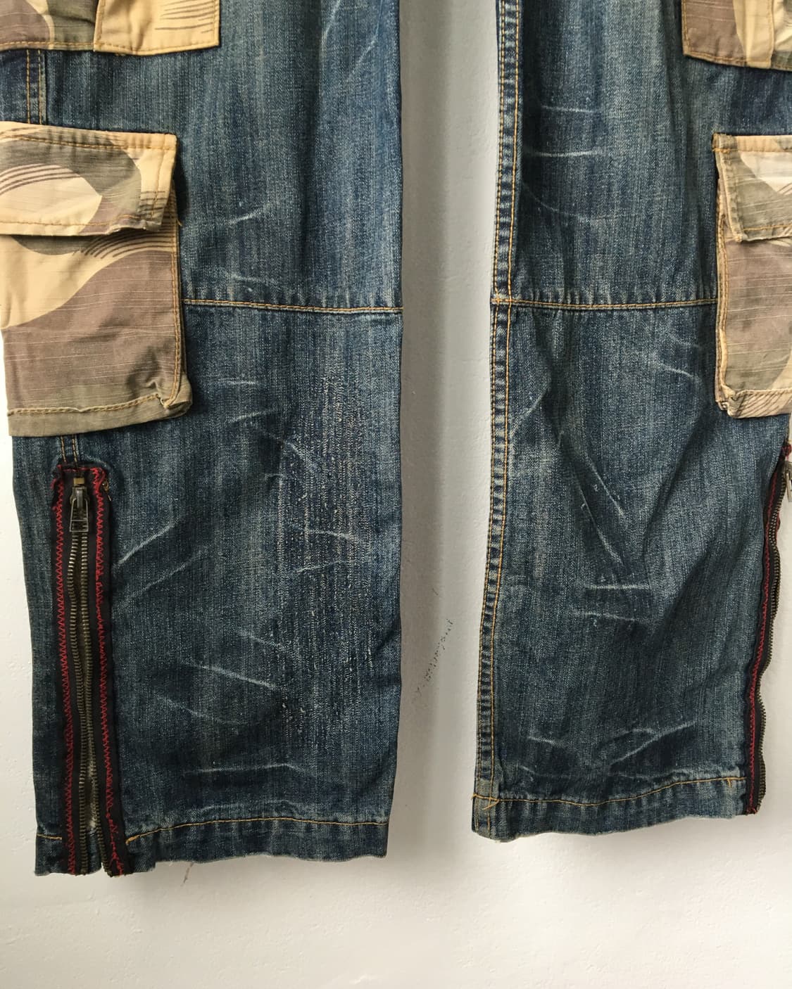 Camo pattern patch point denim pants 상품이미지6