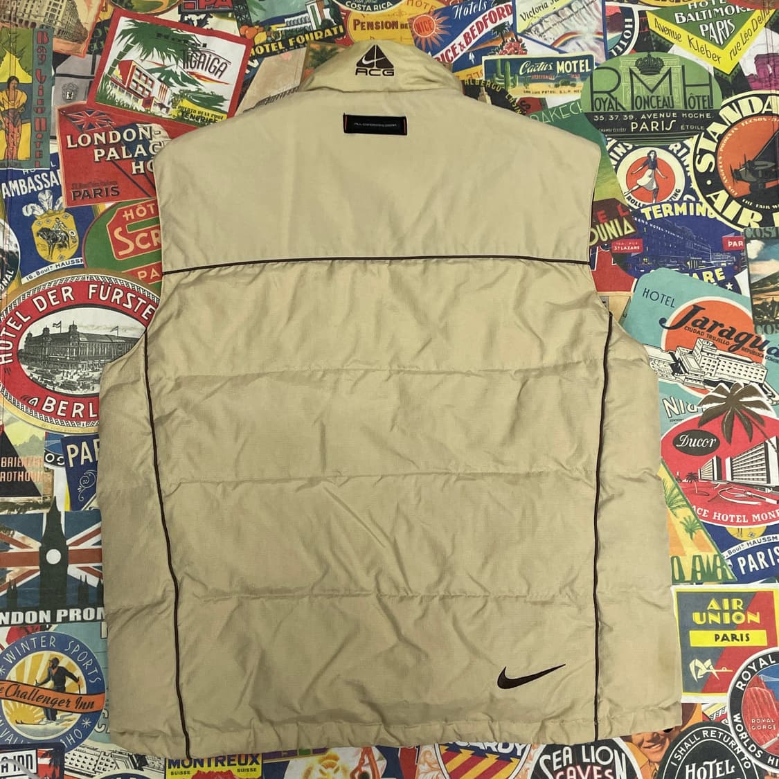 00s NIKE ACG 나이키 베이지 나일론 립스탑 다운 베스트 조끼 L 상품이미지4