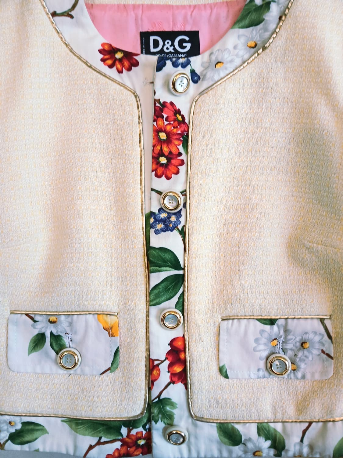 D&G 플로럴 트리밍 코튼 트위드 자켓 (Made in Italy) 상품이미지6