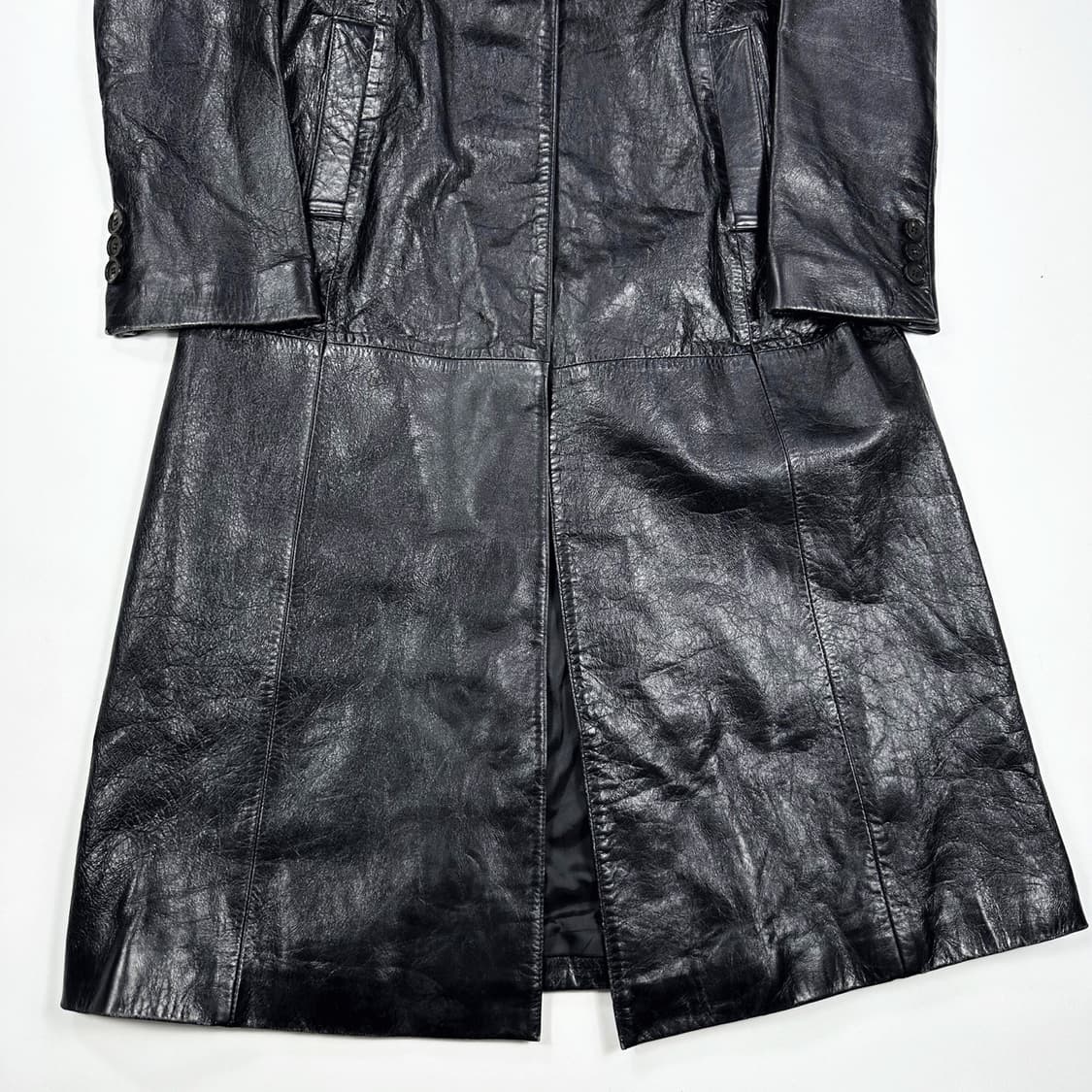 VTG 빈티지 양가죽 블랙 롱코트 자켓 (M 여성추천) 상품이미지3