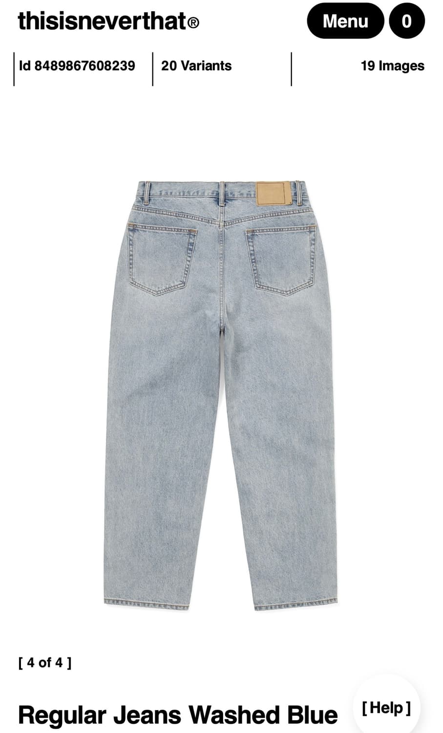 디스이즈네버댓) Regular Jeans Washed Blue M 상품이미지2