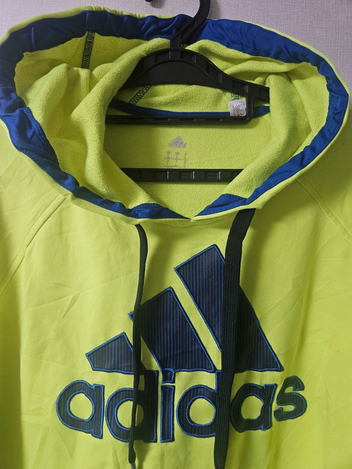 아디다스 형광 후드티 L 상품이미지3