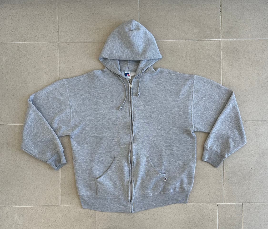 90s 빈티지 러셀 후드집업 그레이 XL 상품이미지1