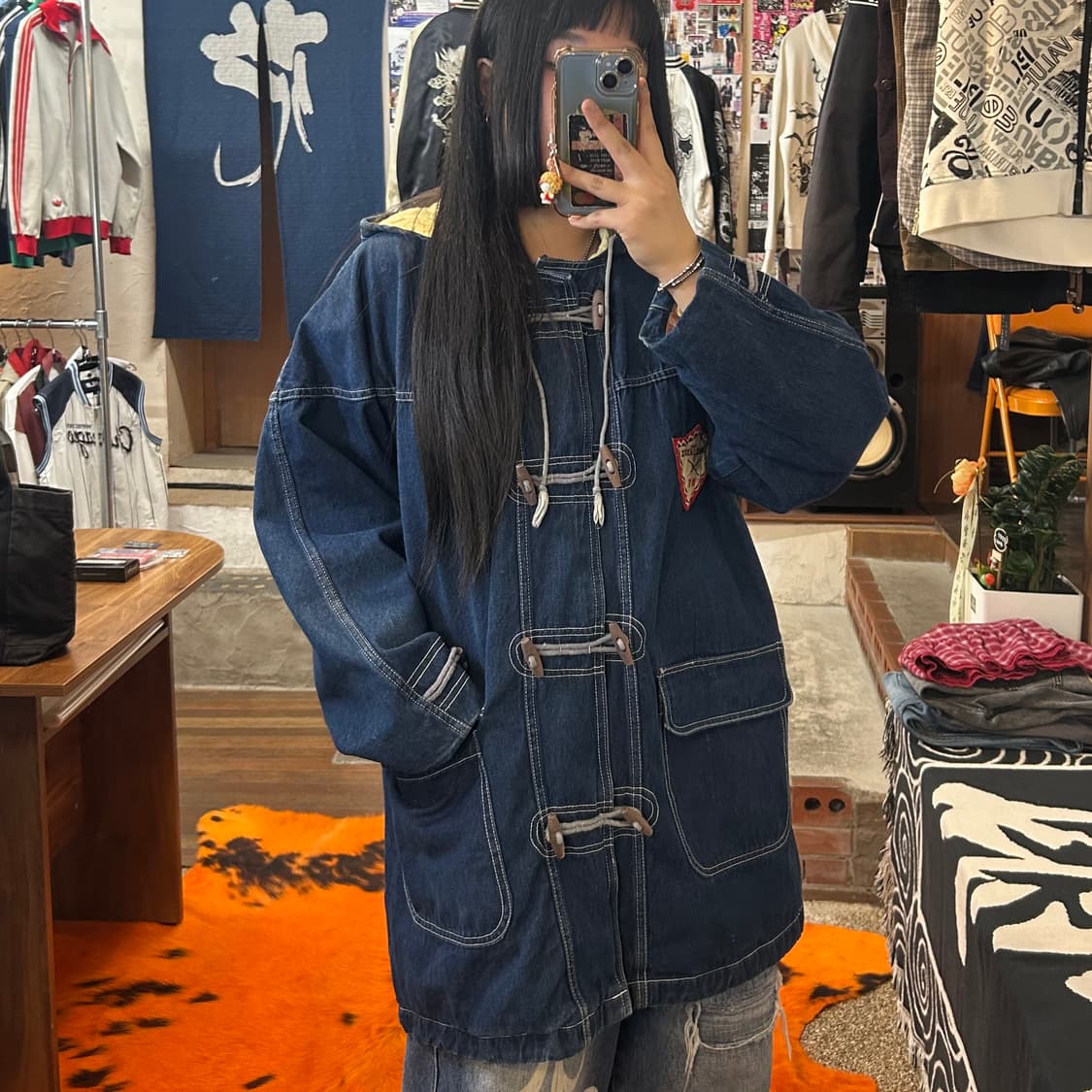 JPN 토글 떡볶이 후드 데님 자켓 상품이미지1