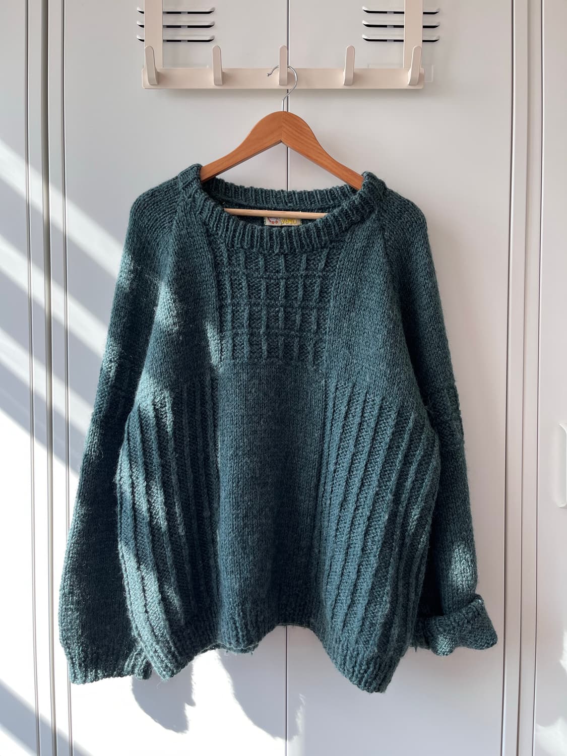 Yliko 그린 헤비 울 라운드 오버핏 니트 상품이미지1