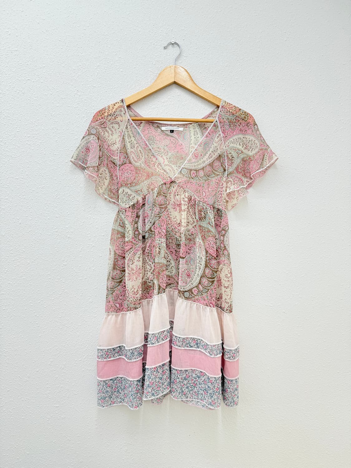 빈티지 MERCURYBUD 레이스 시스루 프릴 미니 원피스 상품이미지1