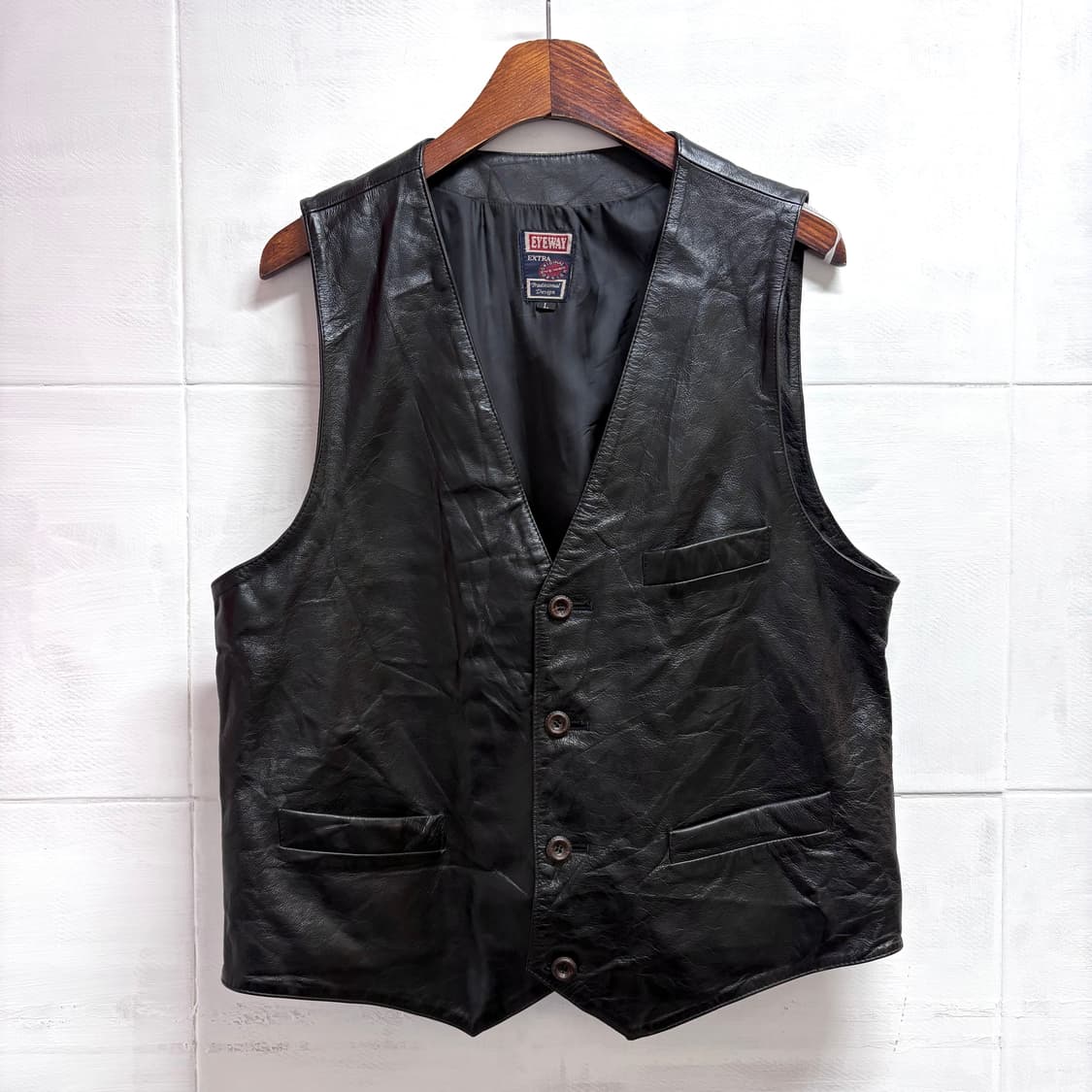 블랙 소가죽 레더 버클 베스트  상품이미지1