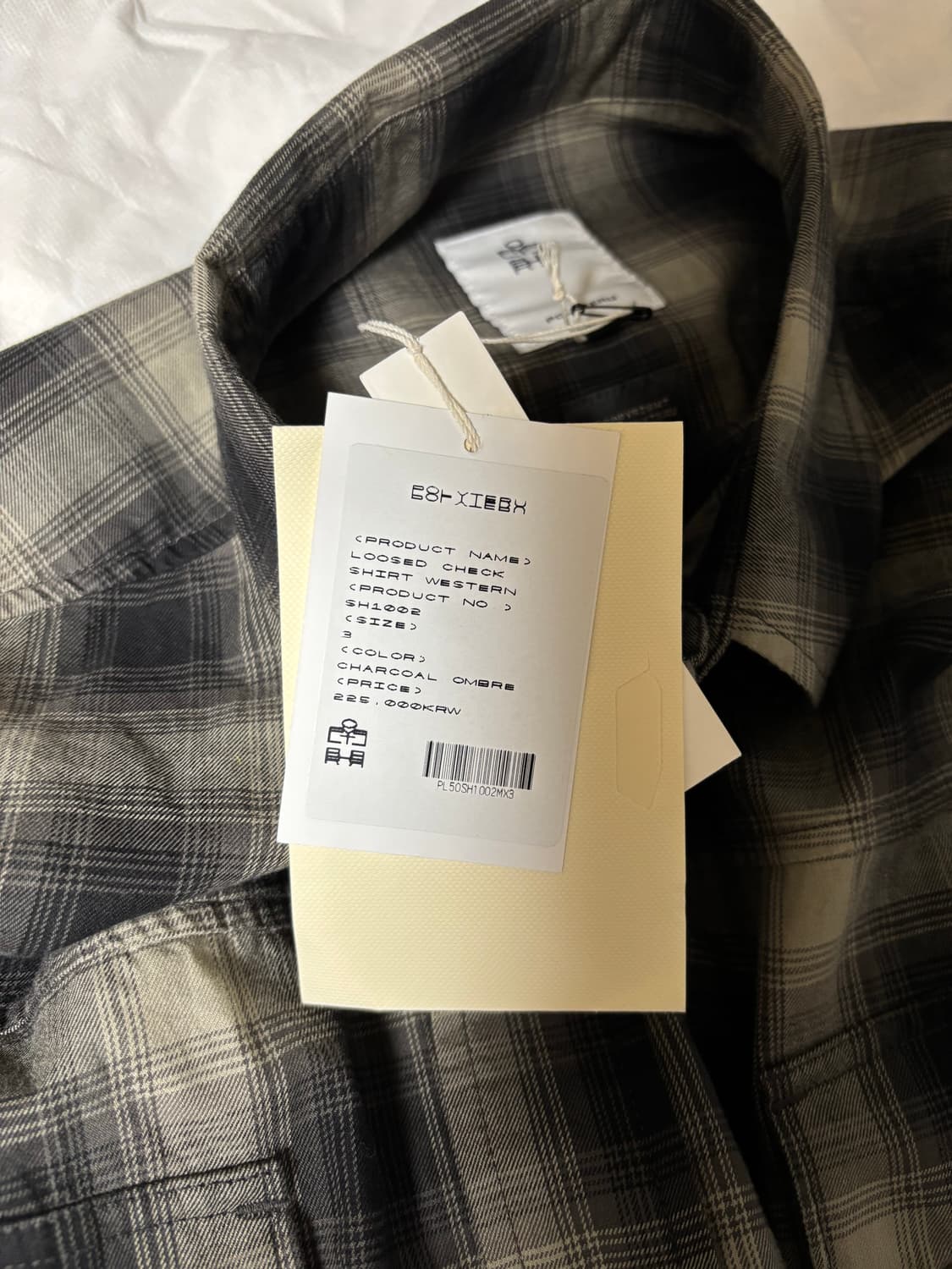 3 폴리테루 웨스턴 체크 셔츠 옴브레 차콜 상품이미지3