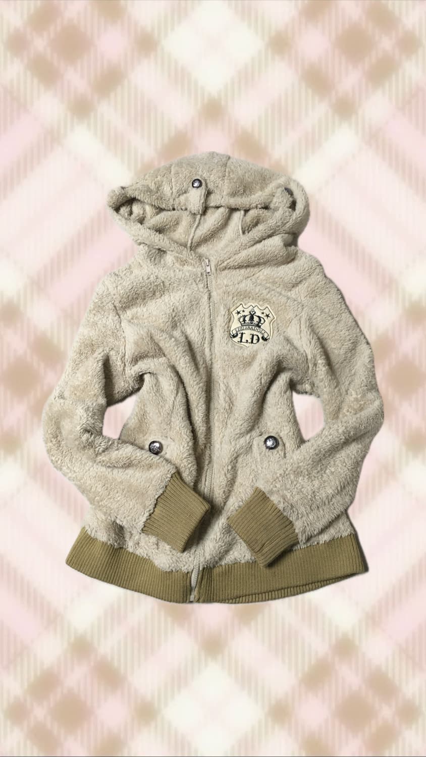 리즈리사 리즈리사돌 라떼 후드집업 후리스 갸루 히메 러블리 로걀 후드 상품이미지1