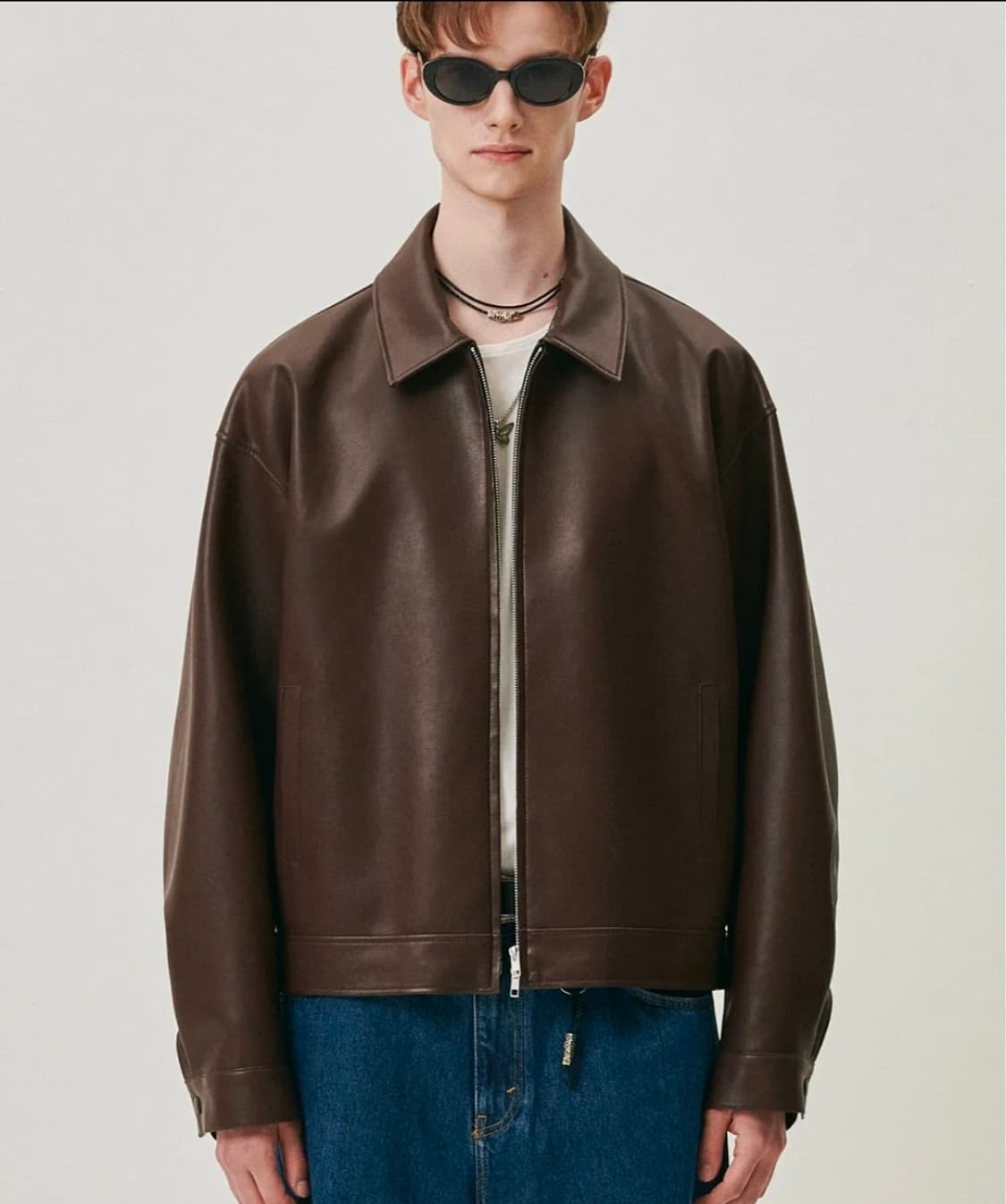 도프제이슨 비건레더 싱글 자켓 브라운 L 상품이미지1